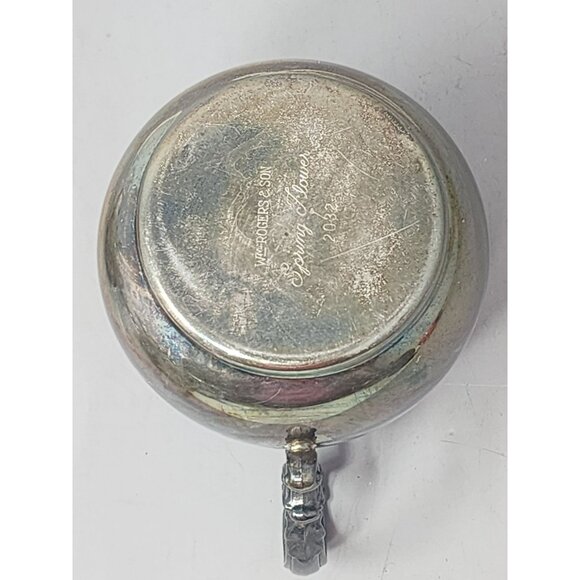 Vintage William Rogers Spring Flower 2032 Silver-Plated Creamer & Sugar Bowl Set - Picture 7 of 16